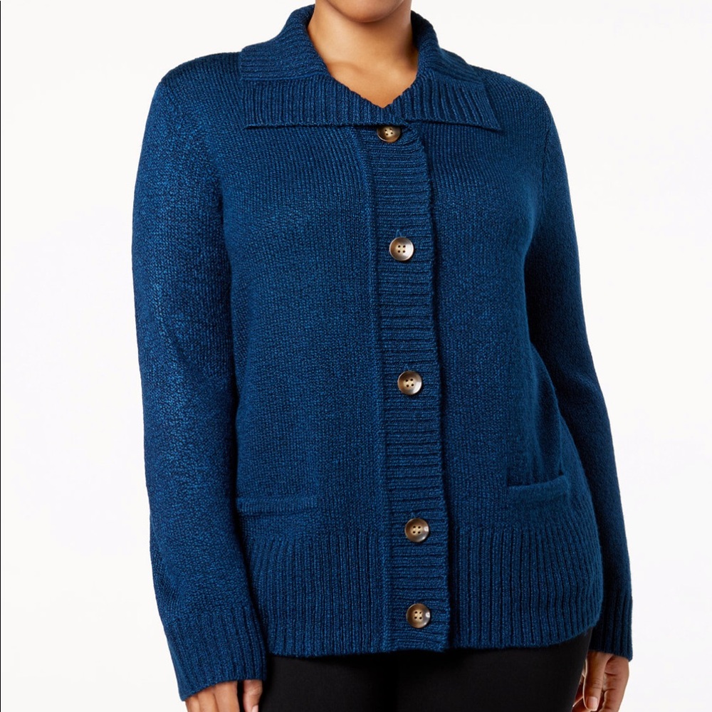 Karen Scott Plus Size Marled Cardigan